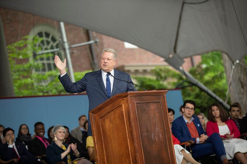 Al Gore giving the Class Day Speach