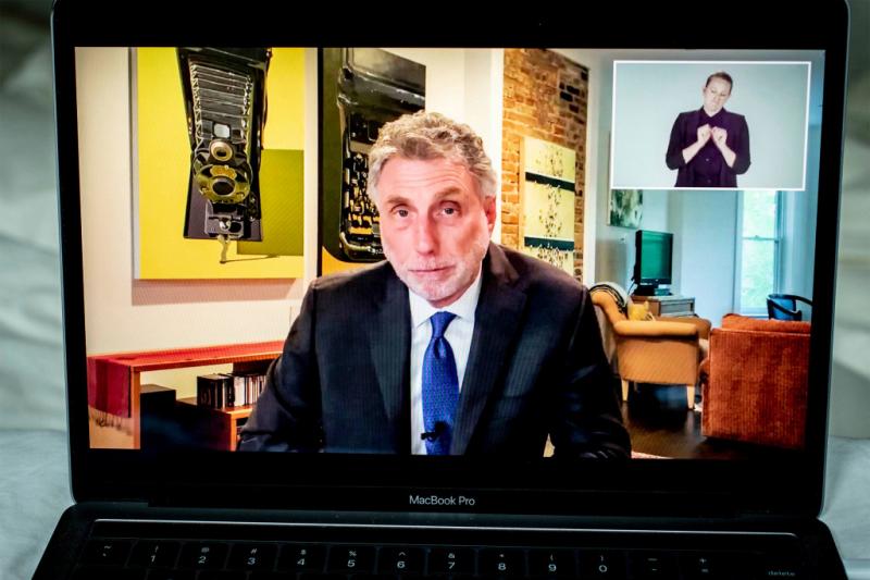 Washington Post executive editor Martin Baron spoke from his home during the online ceremony, Honoring the Class of 2020.
