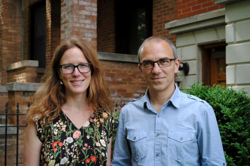 Mihnea Popa (right) and Laura DeMarco are new math professors at Harvard University.