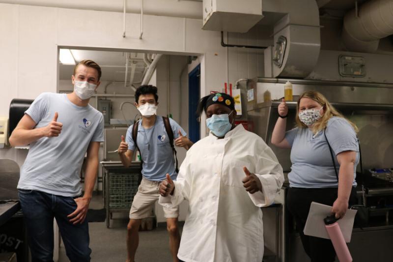 (From left) Connor Schoen, Tony Shu, Amina Johnson, and Laura Skinner. Johnson is one of Breaktime’s first culinary associates and dreams of opening a bakery.
