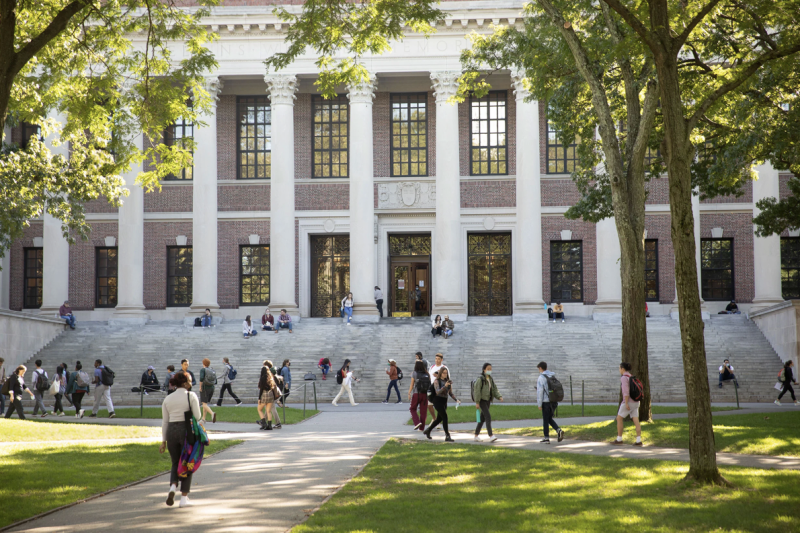Widener Library in Harvard Yard.