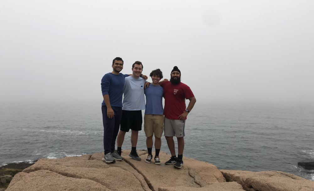 Harpreet with friends at Acadia National Park