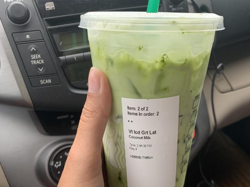 An Iced Matcha Green Tea Latte