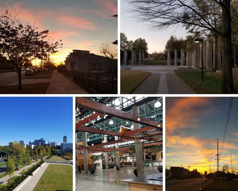 Images from my afternoon walks: sunsets, parks, farmers markets.