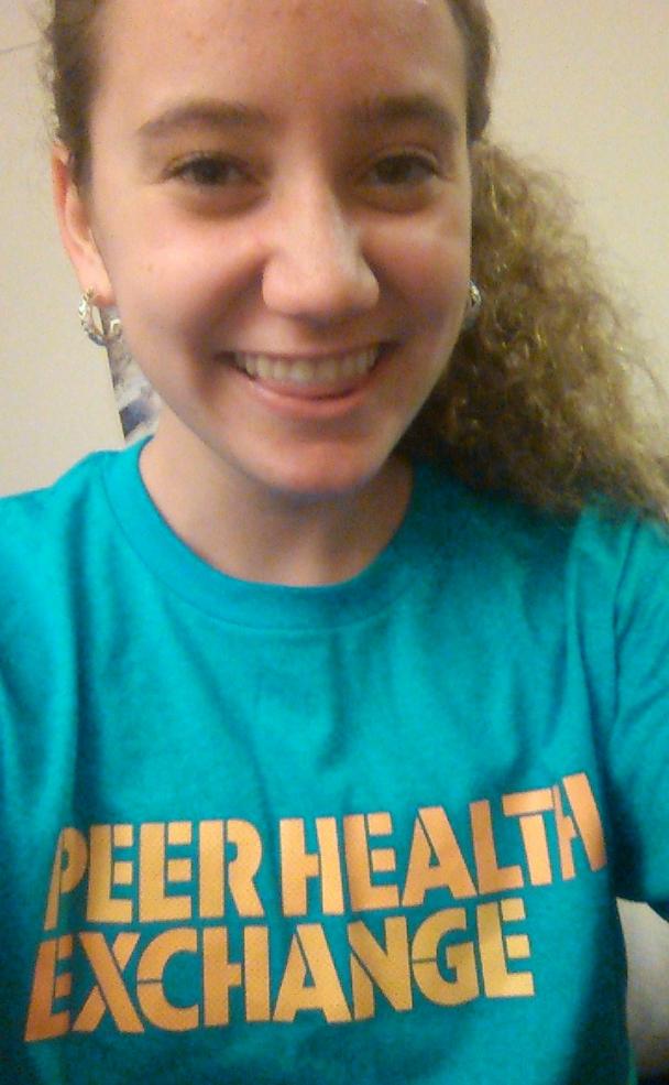 Selfie of the author wearing Peer Health Exchange shirt