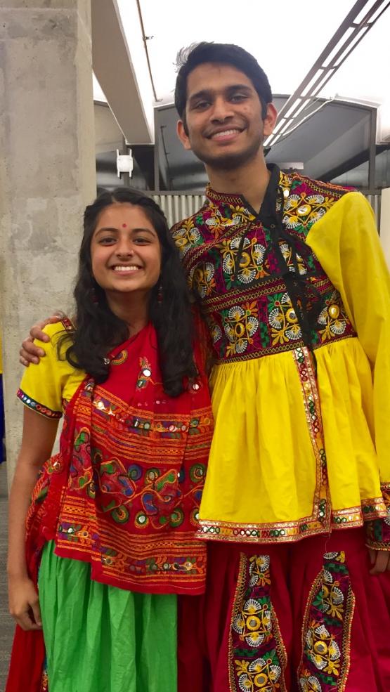 Author with raas dance partner