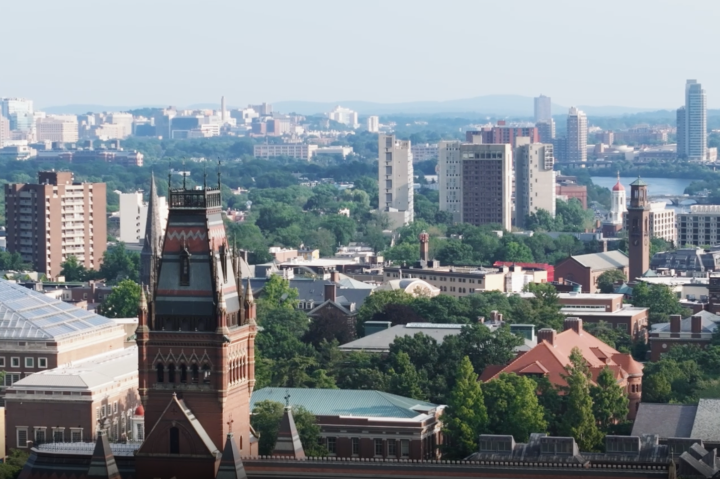 Aerial view of Harvard's campus