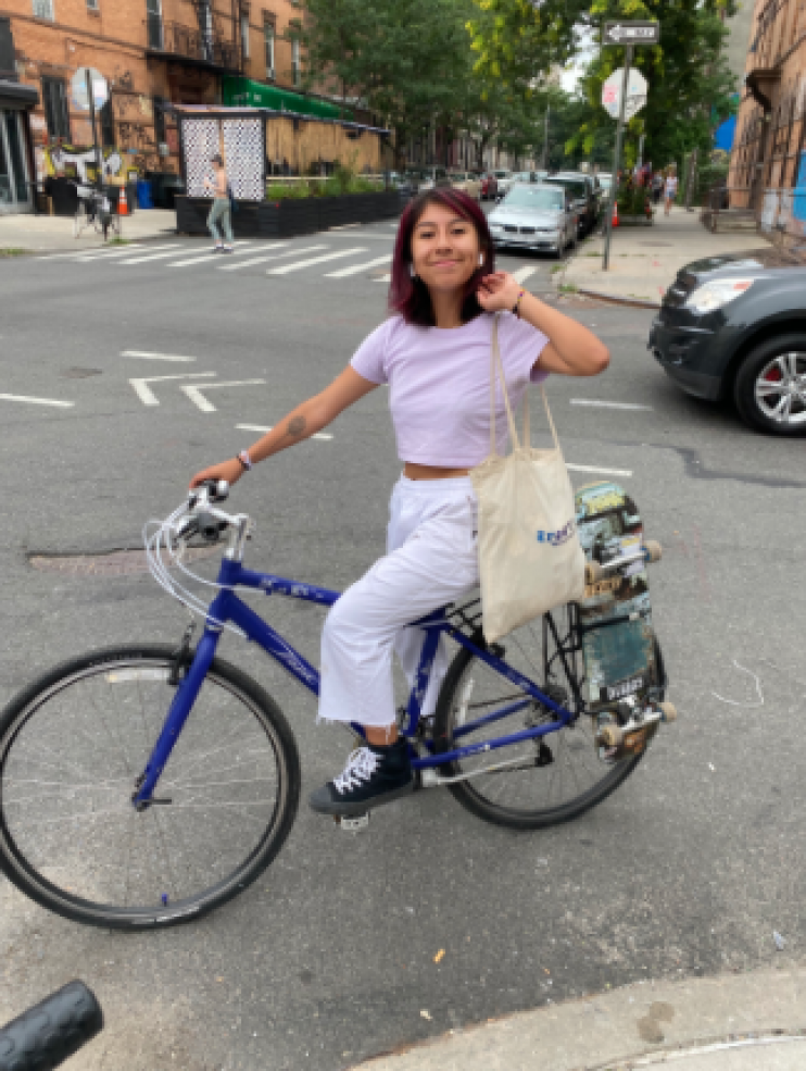 Amy Chalan Student, on Bike
