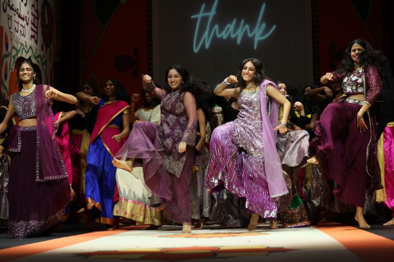 Hana Rehman and Jasleen Kaur dancing in curtain call, the final act of Ghungroo.