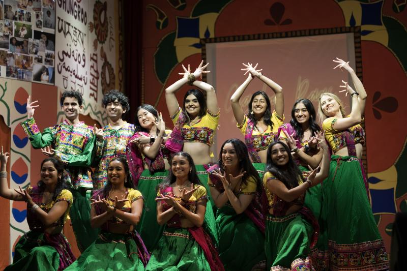 Hana Rehman with her friends and fellow dancers in Garba and Raas, traditional dance styles featured in one dance in Ghungroo. 