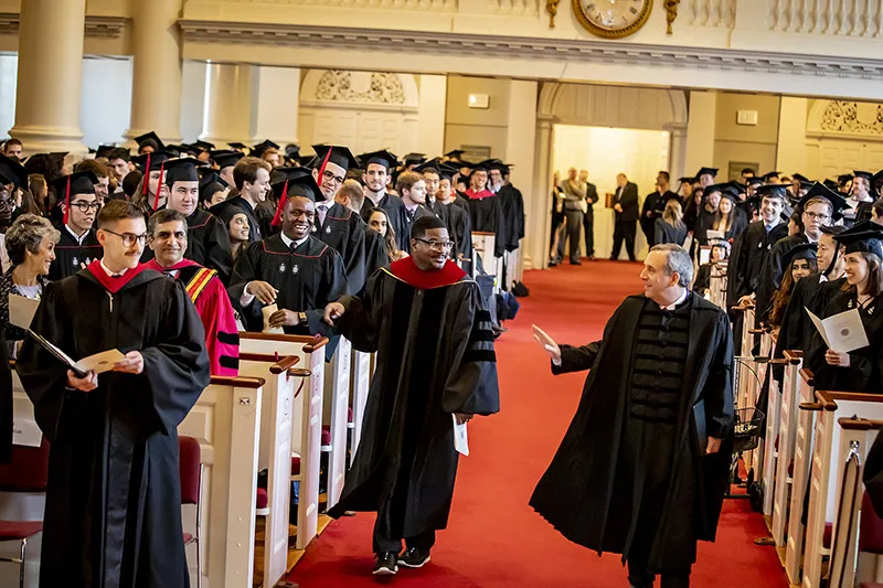 Bacow during Baccalaureate Service