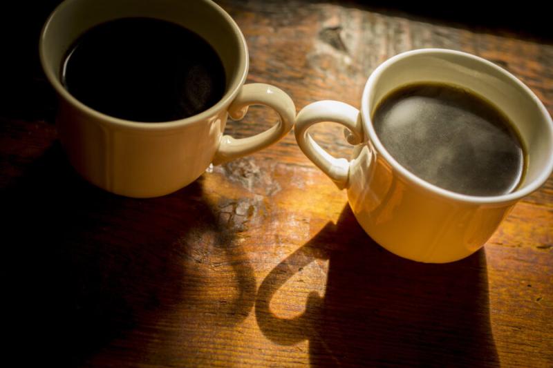 Two mugs of coffee.