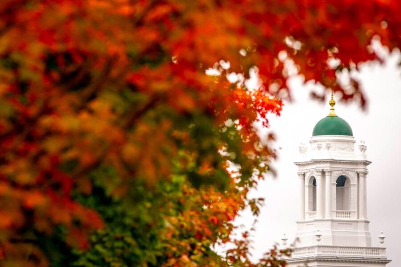 Eliot House highlighted by fall color.