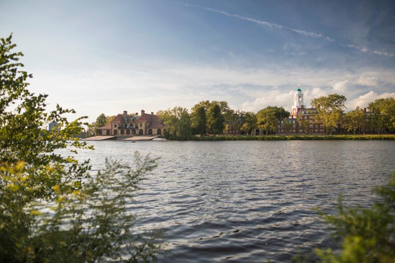 Charles River with Harvard campus in distance