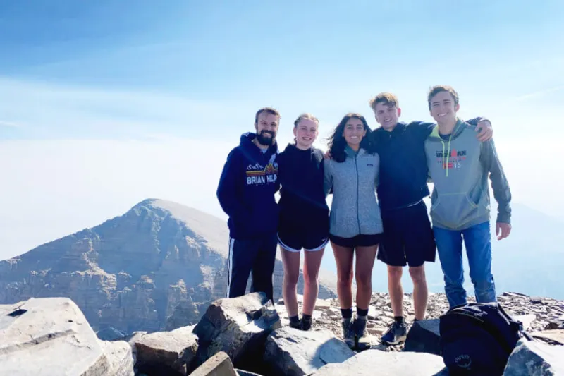 The Andromeda Galaxy (pictured) is one of the many perks to living in Brian Head, Utah. “We tried to avoid bigger cities, COVID hotspots ...,” said Jaxson Hill (left), with housemates Serena Wurmser, Ana Humphrey, Chris Dolce, and Loren Brown.