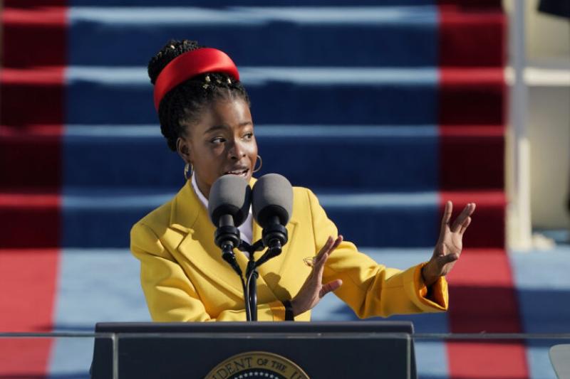 Amanda Gorman ’20 reads her poem "The Hill We Climb" at the inauguration of President Joe Biden and Vice President Kamala Harris.