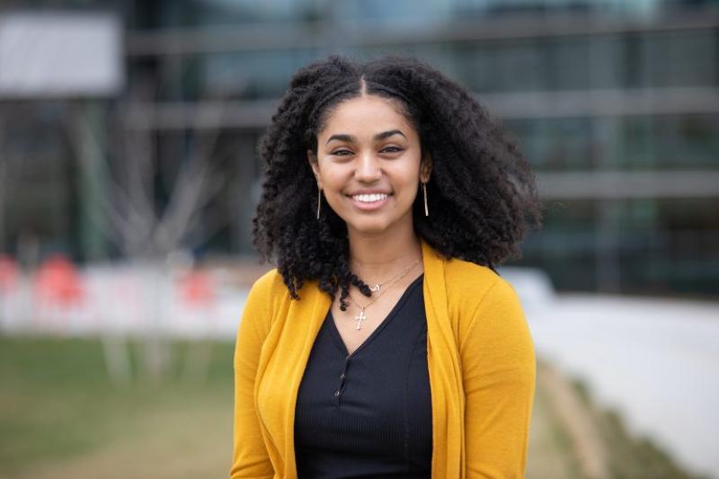 Rahel Imru chose to concentrate in biomedical engineering, with a secondary in global health and health policy, explaining that she wants to combine technology and medicine to aid underrepresented communities.