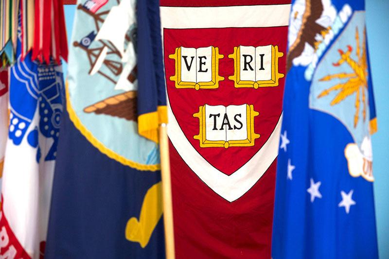 Flags shown during ROTC ceremony