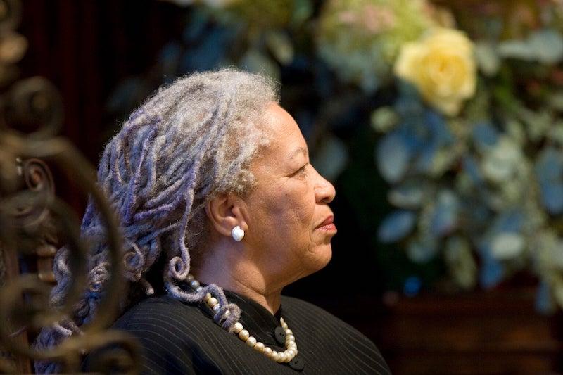 Toni Morrison was featured at former University President Drew Faust’s inauguration. The Nobel Prize-winning novelist gave a reading during the event in 2007.