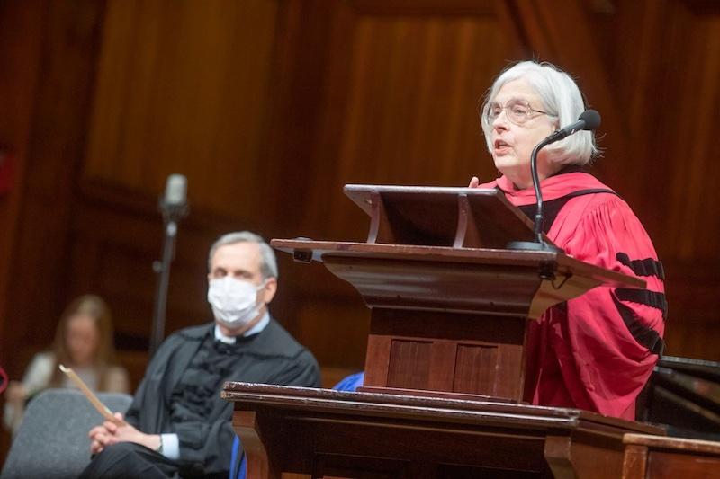 “High academic achievement and accolades from such an excellent college as this are not a prize; they are a calling to do one’s utmost to serve the common good,” said Theda Skocpol at the Phi Beta Kappa Literary Exercises in the Sanders Theatre.