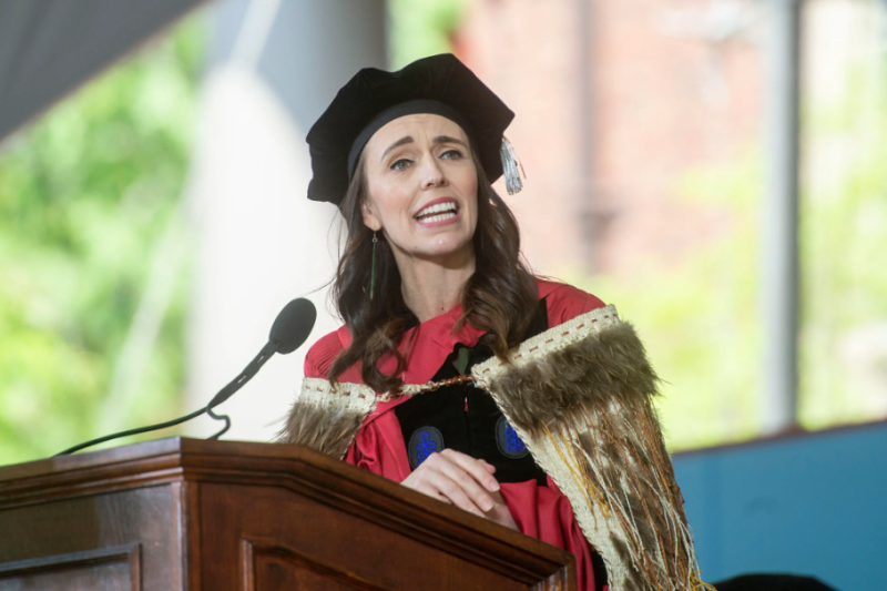 New Zealand Prime Minister Jacinda Ardern spoke at the first Harvard Yard Commencement since 2019.