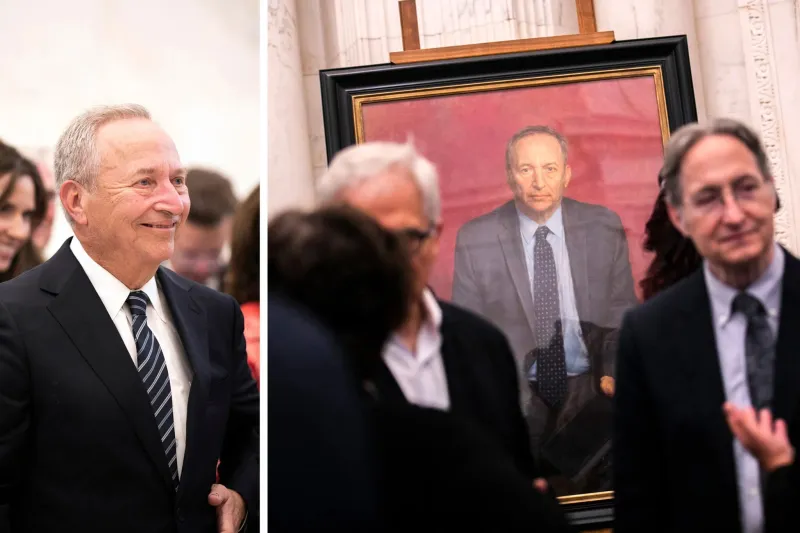 Lawrence Summers at the unveiling of his portrait, marking his presidency from 2001 to 2006.