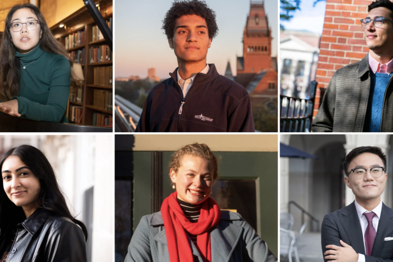A collage of the 6 accepted Rhodes scholars. 