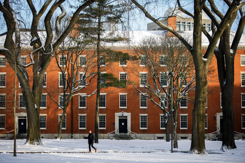 Harvard Yard in January.