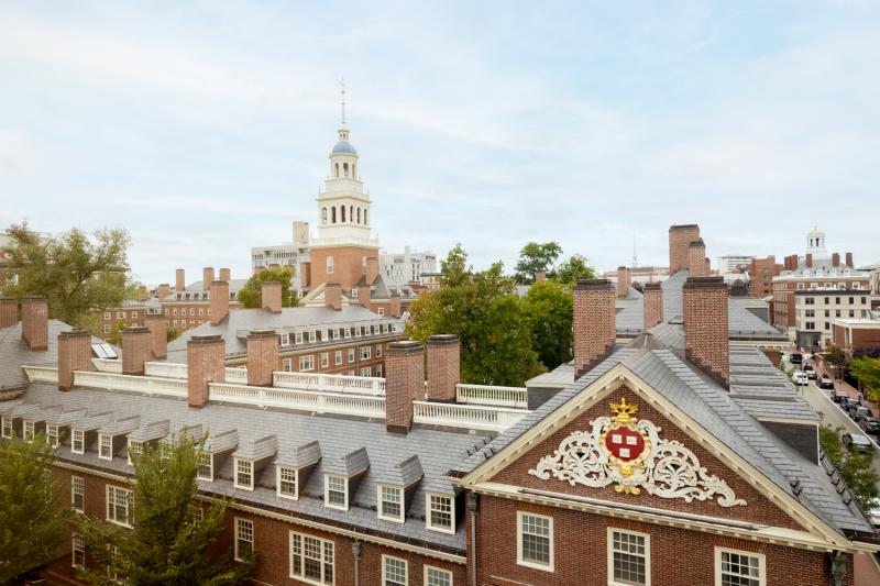 Aerial view of of Harvard's campus