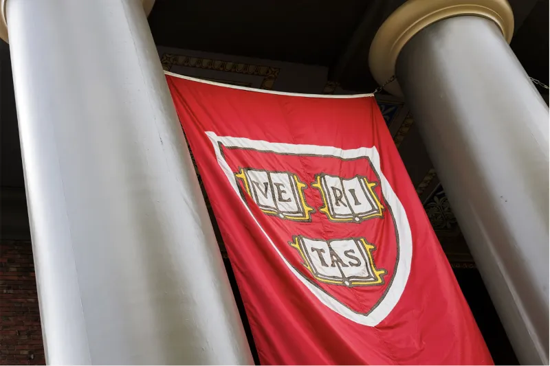 Harvard Banner on Memorial Church 
