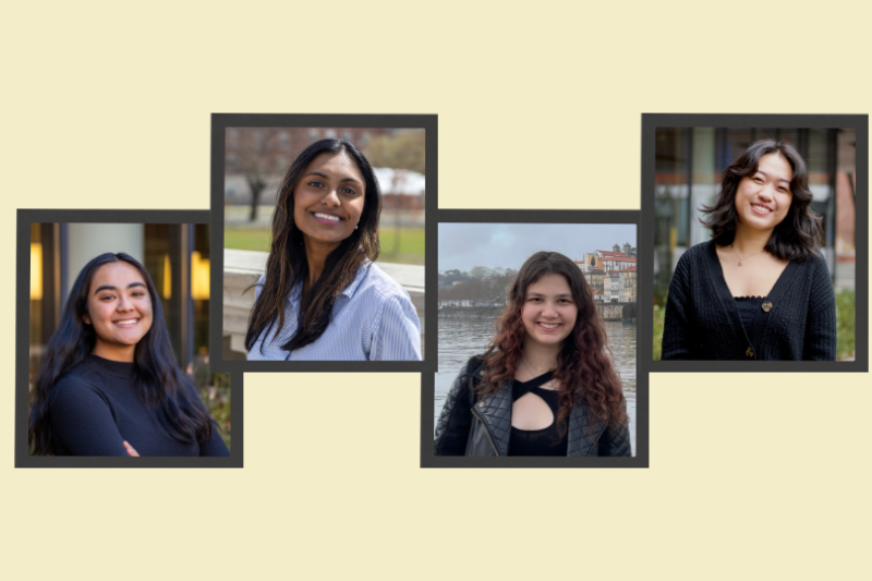 Collage of photos of the four scholar students (from left to right): Sharmila, Mukta, Larom, and Lea.
