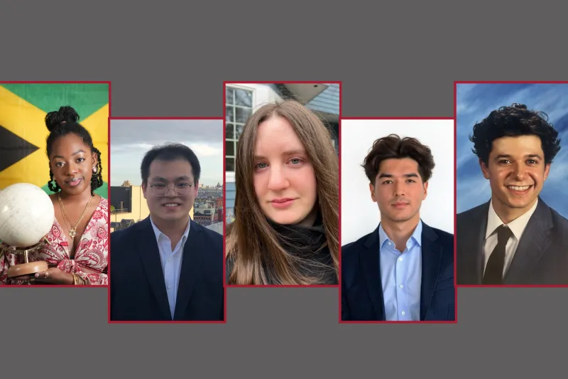 Headshots of the five student winners of the 2026 Gen Ed Prize.