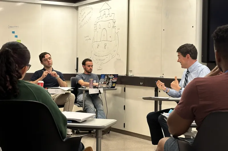 Professor Eric Beerbohm addressed students during The Constitutional Framework Unit Seminar during Harvard’s 2026 College Readiness Bootcamp.