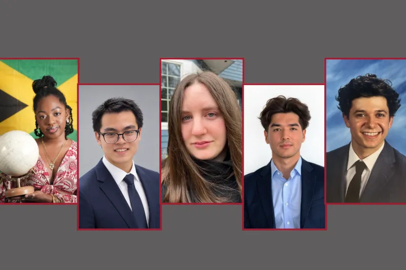 Headshots of the five student winners of the 2026 Gen Ed Prize.