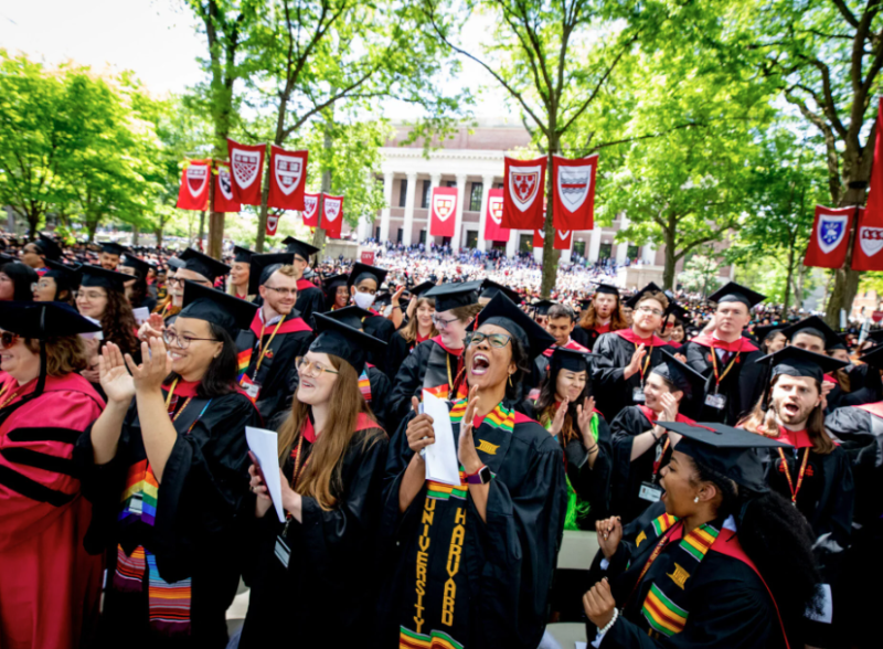 graduating seniors in Harvard Yard