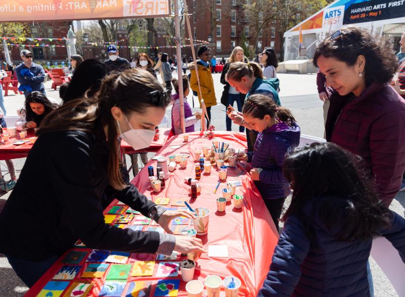 Kids making art at Arts First 2022