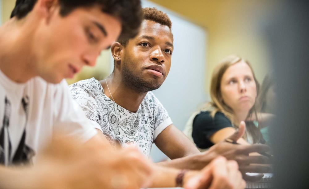 Students learning in a classroom