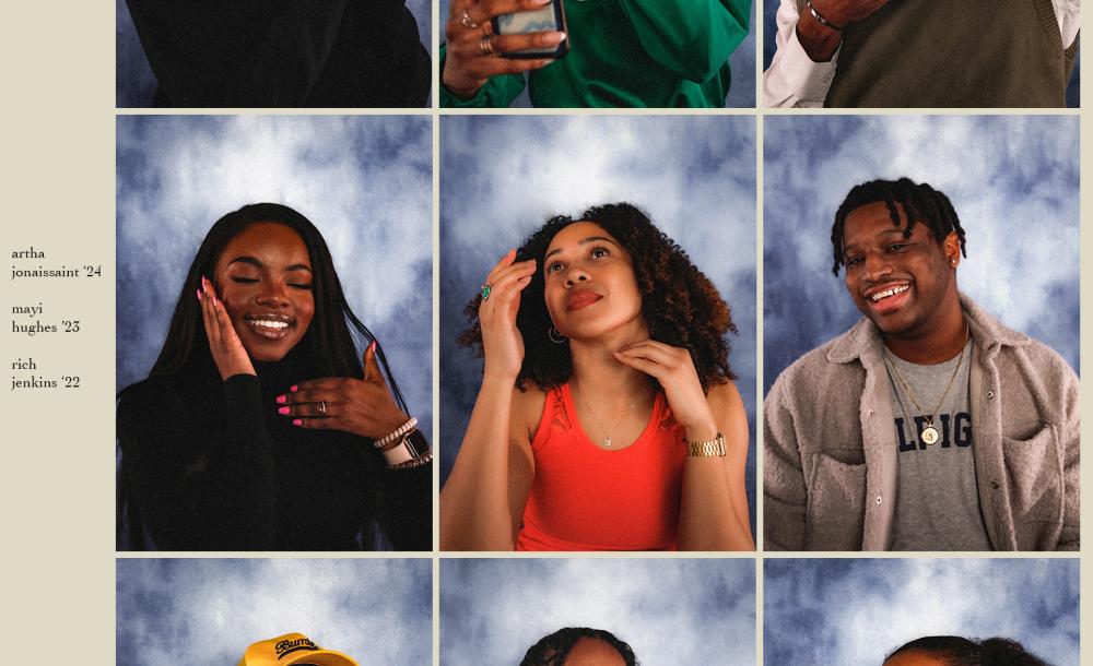 A grid featuring 9 portraits of Harvard students