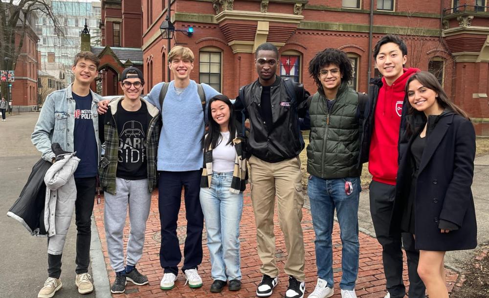 Group of students in Harvard Yard, from Dean Khurana&#039;s Instagram