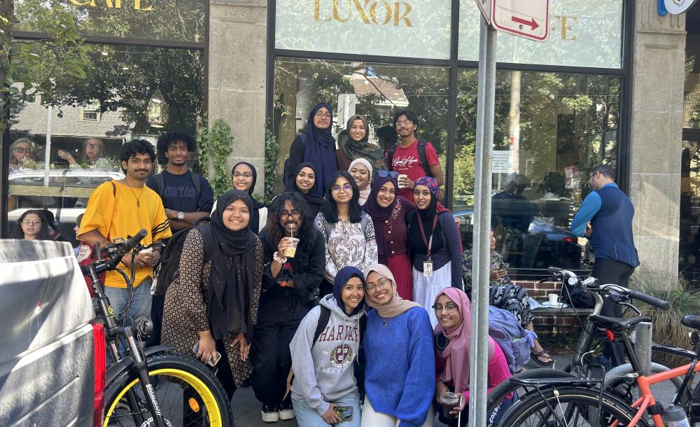 Friends in front of Luxor Cafe