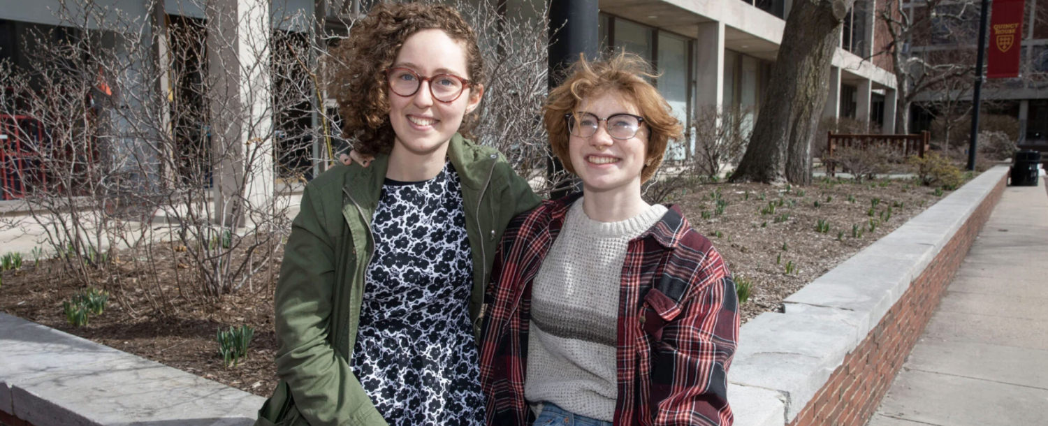 “I use the word ‘kindred spirits’ sometimes to talk about us,” Aeden Marcus (left) said about Quincy House roommate Al Bilski.