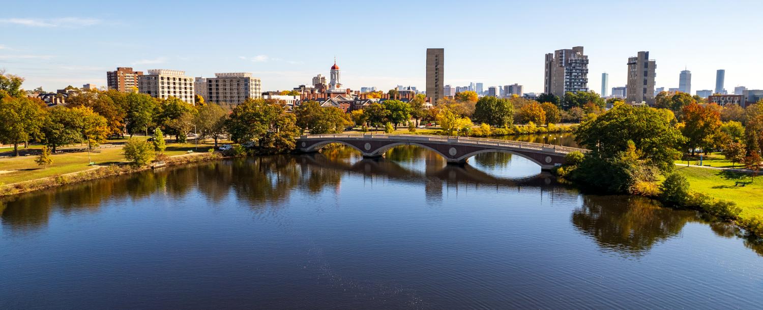 The Charles River with the John Weeks Bridge and Dunster House