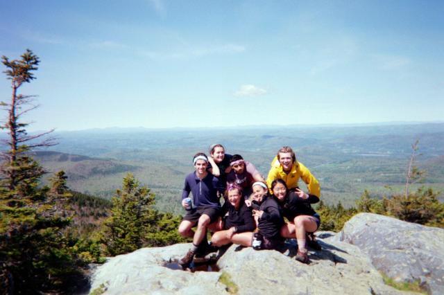 Some members of a hiking group on a mountain