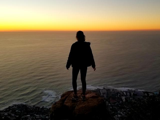 Overlooking Cape Town, South Africa from the peak of Lion's Head