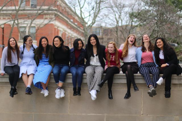 Maria posing with her block mates before they had to move out. 