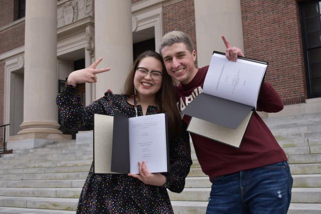 My friend and I with our theses!