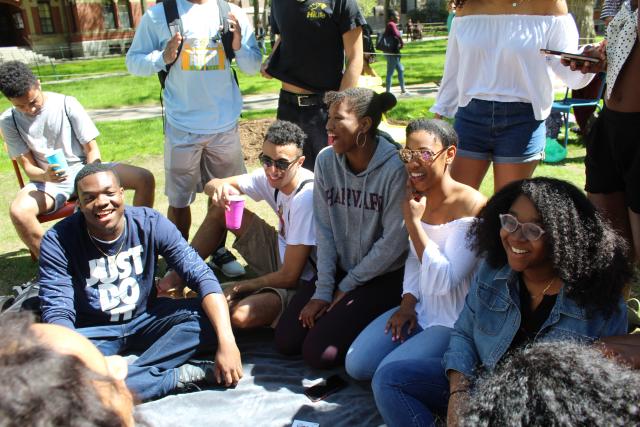 Here are members of the Class of 2022 enjoying a picnic outdoors.