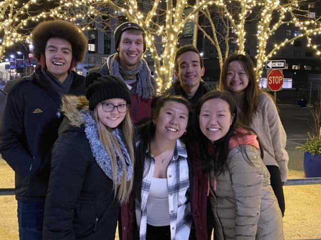 My friends and I ice skating!