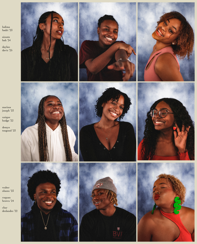 A grid of 9 portraits of students 