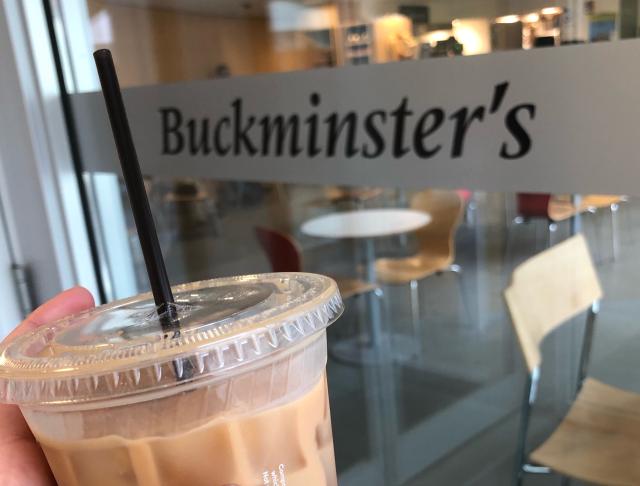 Photo of iced coffee from Harvard's Buckminster's Cafe